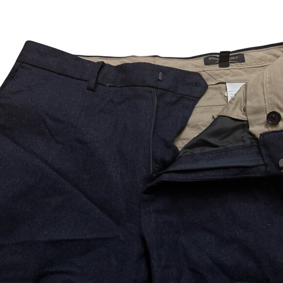 Banana Republic Dress Pants 30x30 Tapered Fit Wool Vitale Barberis Canonico Blue - Picture 3 of 6